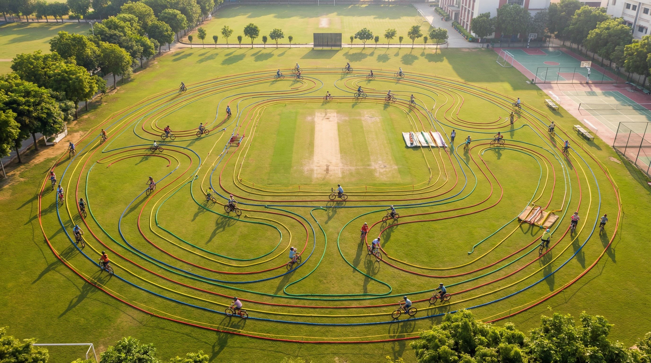 Aerial view of the cycling track layout
